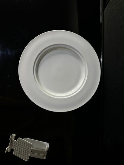 circle Bright White Porcelain Flat Plate sty8