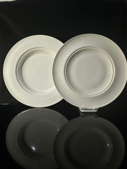 circle Bright White Porcelain Flat Plate sty8