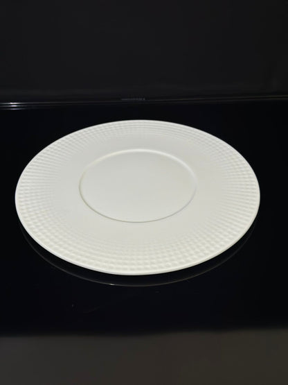 Decorative circle Bright White Porcelain Flat Plate styl7