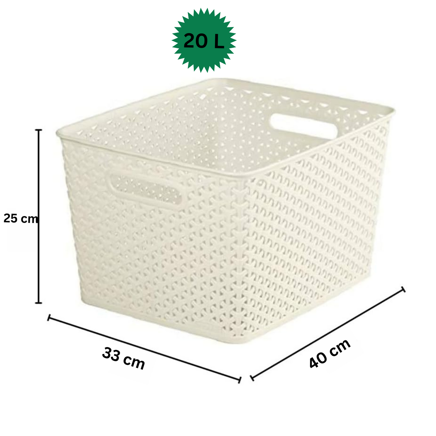 20 L High-Quality Plastic Laundry Basket and Storage Box